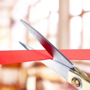 Restaurant grand opening ribbon cutting