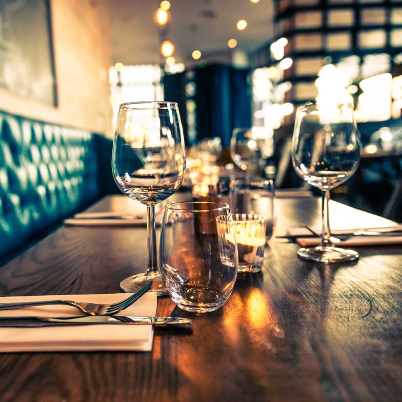 Table setting at a nice restaurant