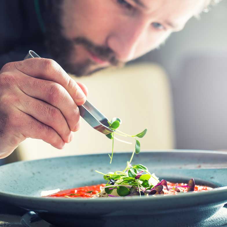 Chef preparing a fine meal